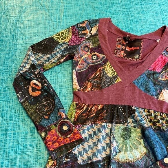 Desigual Colorful Print Retro Boho Dress Medium - Picture 8 of 14
